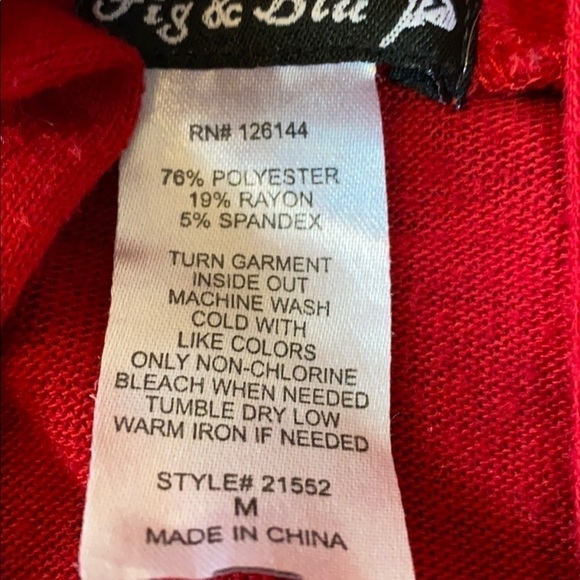 Fig and Blue red open front sweater - Picture 2 of 2